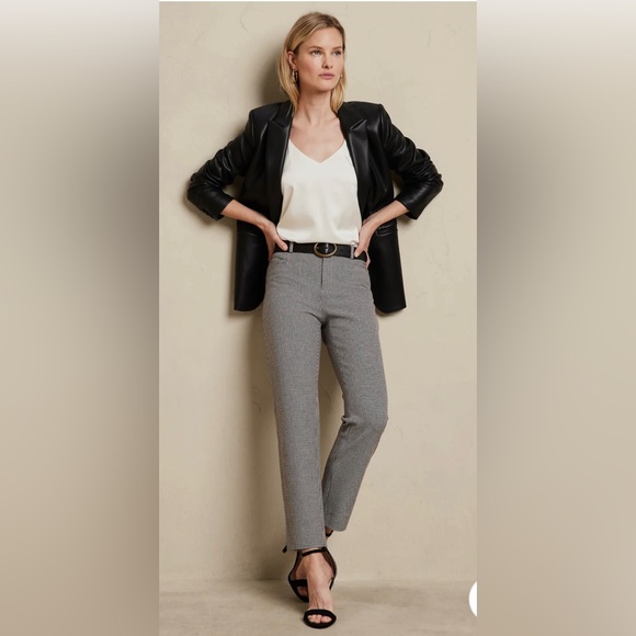 Banana Republic Sloan Mid-rise Slim Ankle Houndstooth Slack - Picture 3 of 6